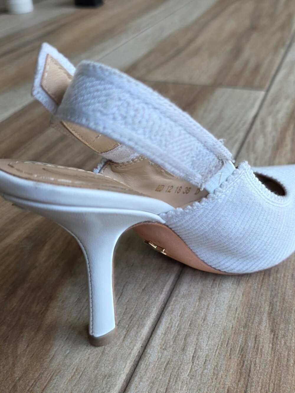Dior J’Adior Slingback Pumps White Embroidered Cottom Slingback Eur. 36 D - Picture 10 of 15